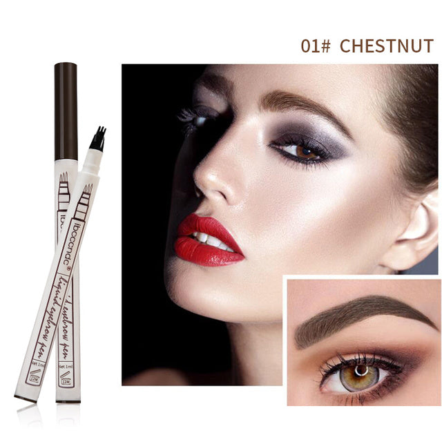 Buy Eyebrow Tattoo Pen TurritopsisD Tat Brow Microblading Waterproof  Liquid Brow Pencil Makeup with a MicroFork 4 Tips Applicator Creates  Natural Looking Brows and Stays on All Day Dark Grey Online at