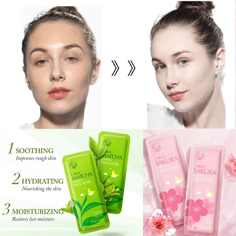 LAIKOU Japan Sakura Moisturizing Night Anti Aging Acne Facial Mask