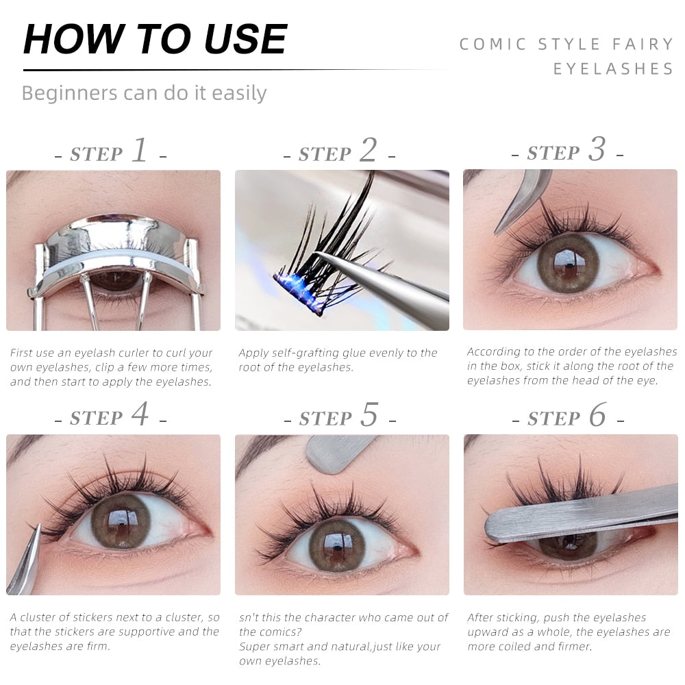 Yelix A-type Flase Lash Fake Eyelashes Synthetic Silk Mink Extensions