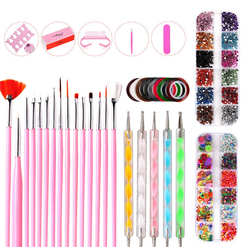 Beauty Parlour Nail Art Design Tools Kit | 37Pcs Nail Art Brushes Set