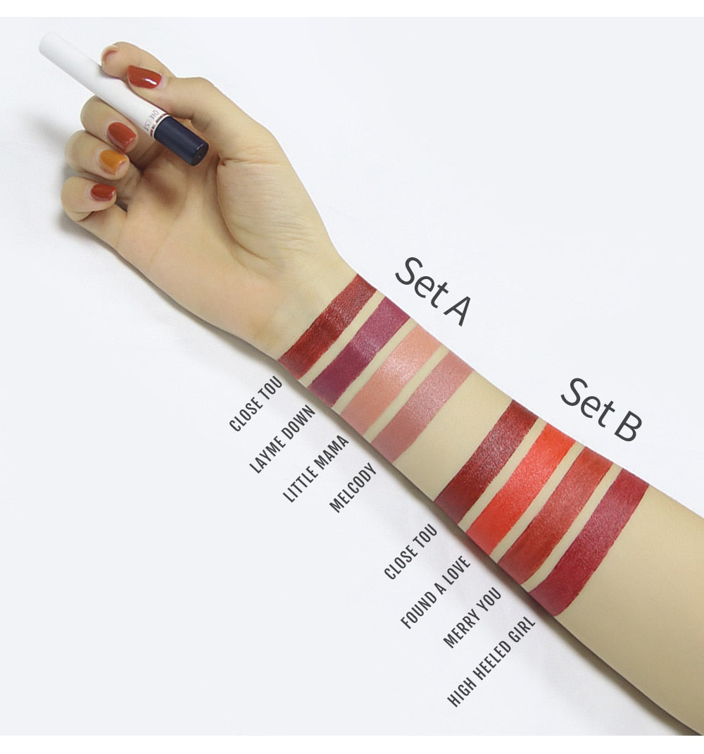 Matte Lipstick 4 Color/Set 