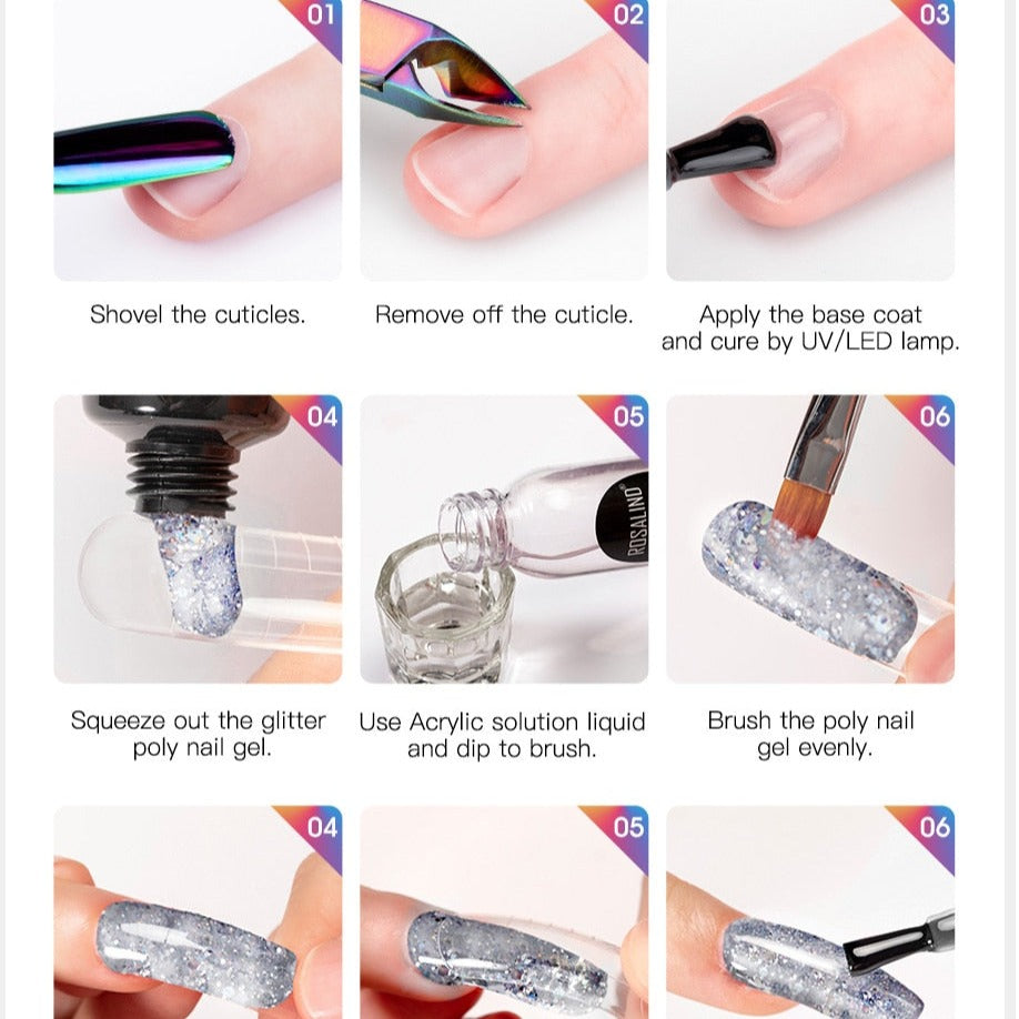 ROSALIND Poly Nail Art Gel Kit | Manicure Poly Gel | Builder Polygel