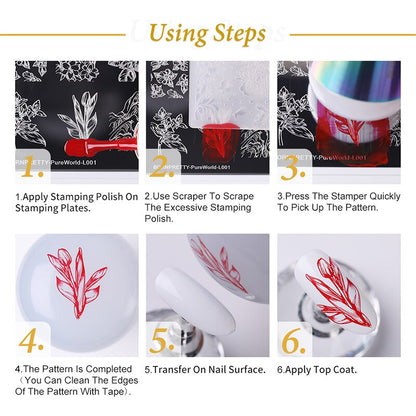 Professional Nail Stamping Kit | 5Pcs Nail Stamp Gel | Nail Paint Art