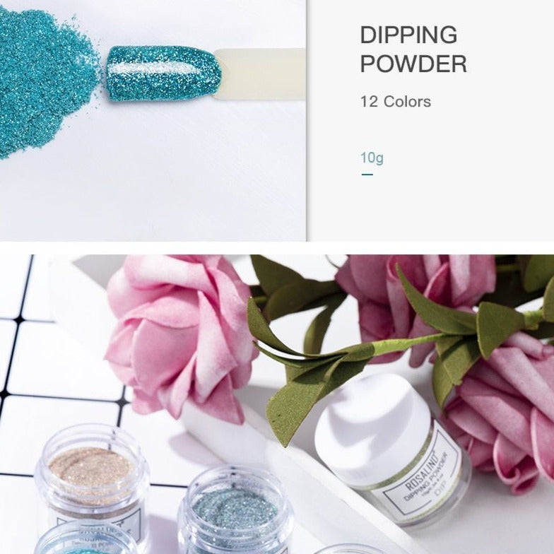 French Glitter Shining Powder | ROSALIND Nail Dipping Powder Set | Dip