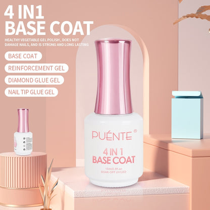 4 In 1 Base Coat | Reinforcement Gel | Diamond Glue Gel | Nail Tip Glue Gel 