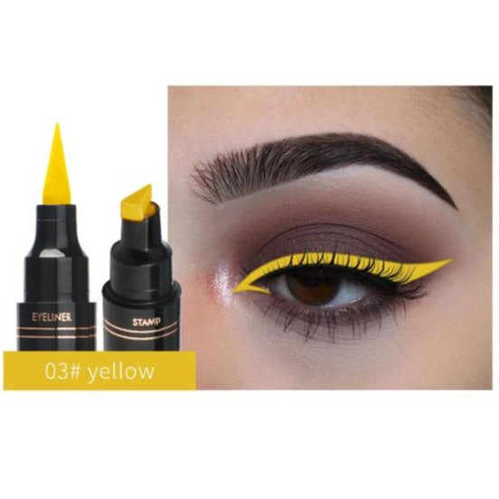 QIBEST Stamp Eyeliner Pen | Fast Dry Double-Ended Eye Liner Pencil