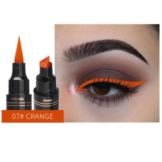 QIBEST Stamp Eyeliner Pen | Fast Dry Double-Ended Eye Liner Pencil