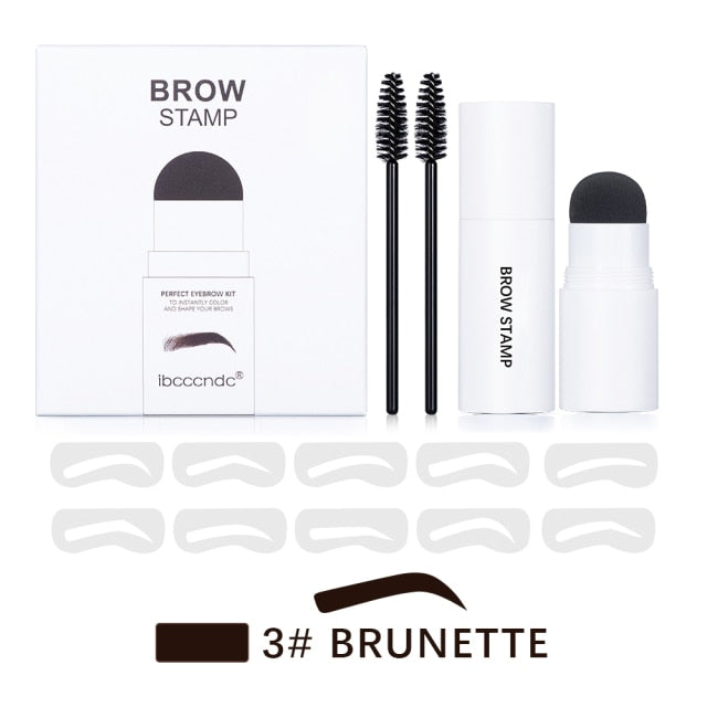 Brunette Eyebrow Stamp Kit | Eye Brow Makeup Stencil Set | Best Eyebrow Stamp