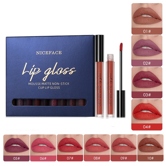 Matte 10PCS Lipgloss Set | Velvet Lipstick Moisturizing Lip Makeup Kit